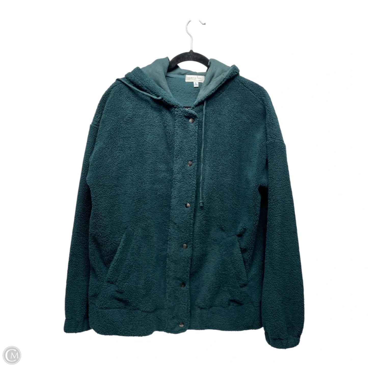 Jacket Faux Fur & Sherpa By Grace & Lace In Green, Size: L