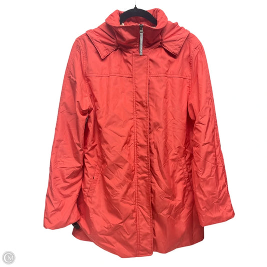 Jacket Windbreaker By Calvin Klein In Orange, Size: L