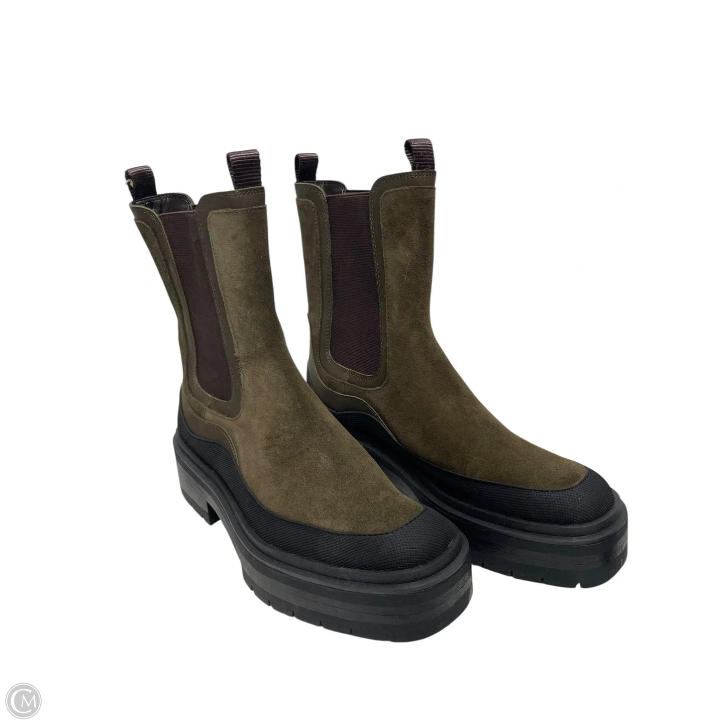 Boots Ankle Heels By Sam Edelman In Black & Brown, Size: 8.5