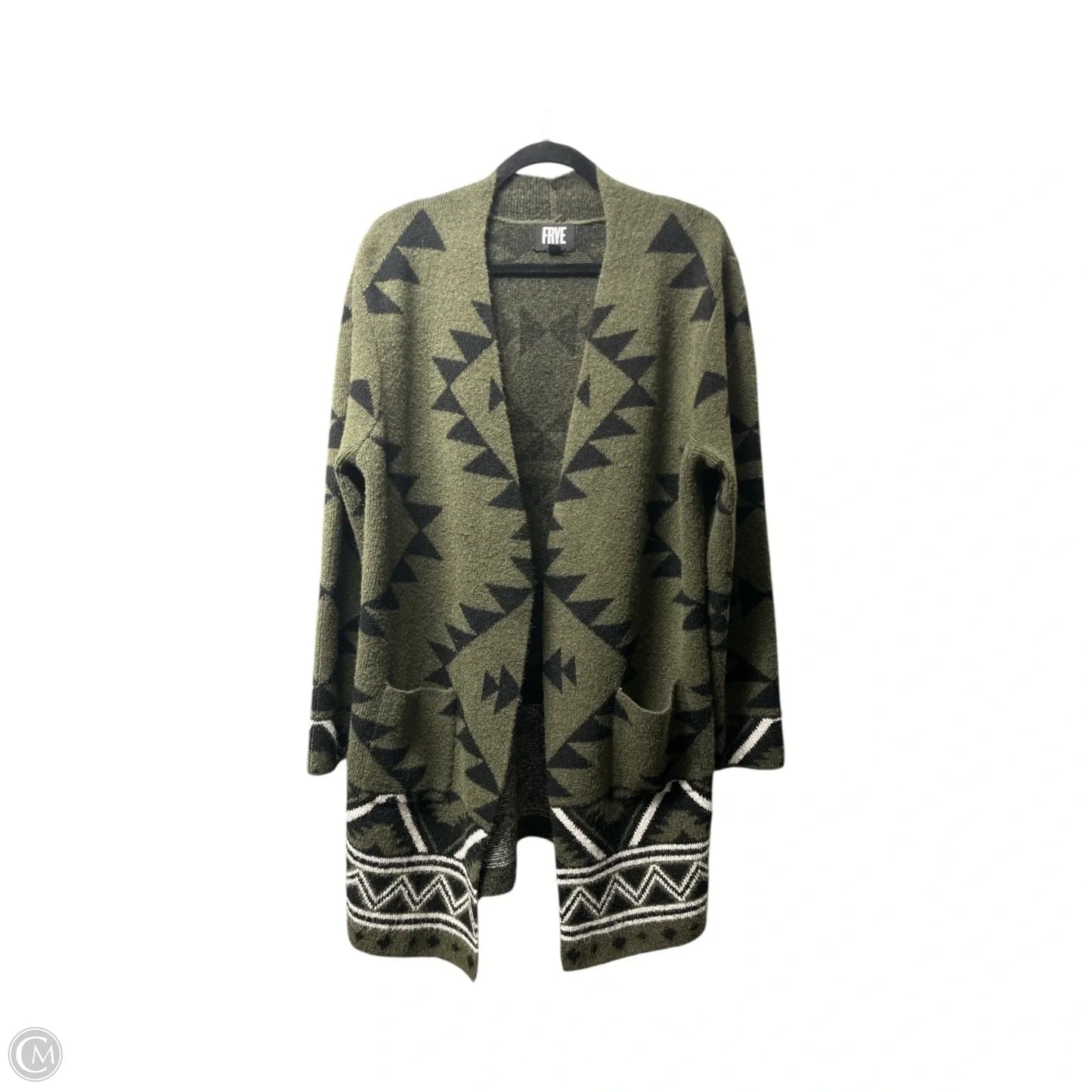 Sweater Cardigan Designer By Frye In Green, Size: Xl