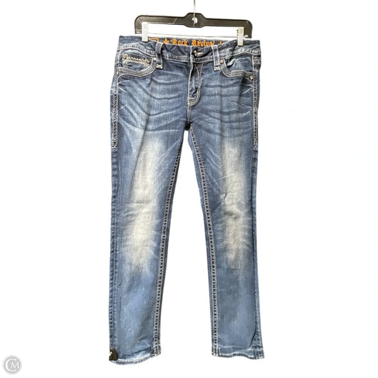 Jeans Skinny By Rock Revival In Blue, Size: 12