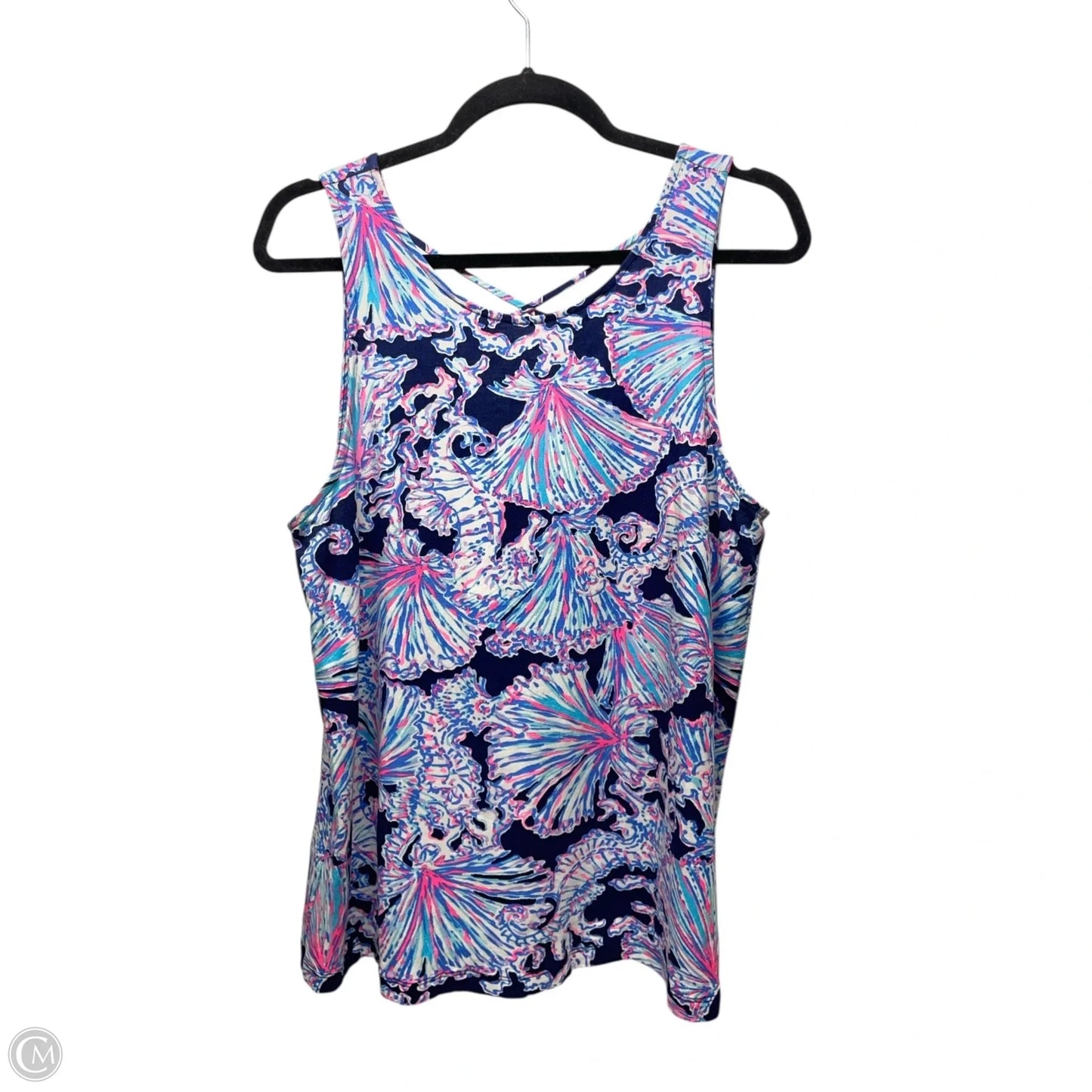 Top Sleeveless Designer By Lilly Pulitzer In Blue & White, Size: L