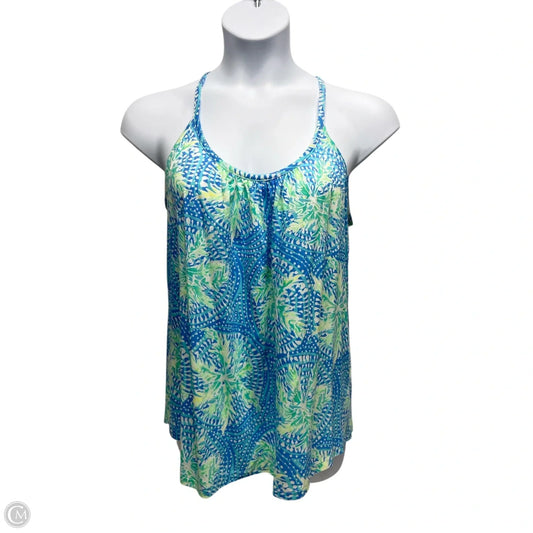 Top Sleeveless Designer By Lilly Pulitzer In Blue & Green, Size: L