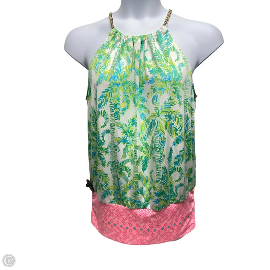 Top Sleeveless Designer By Lilly Pulitzer In Blue & Green, Size: L