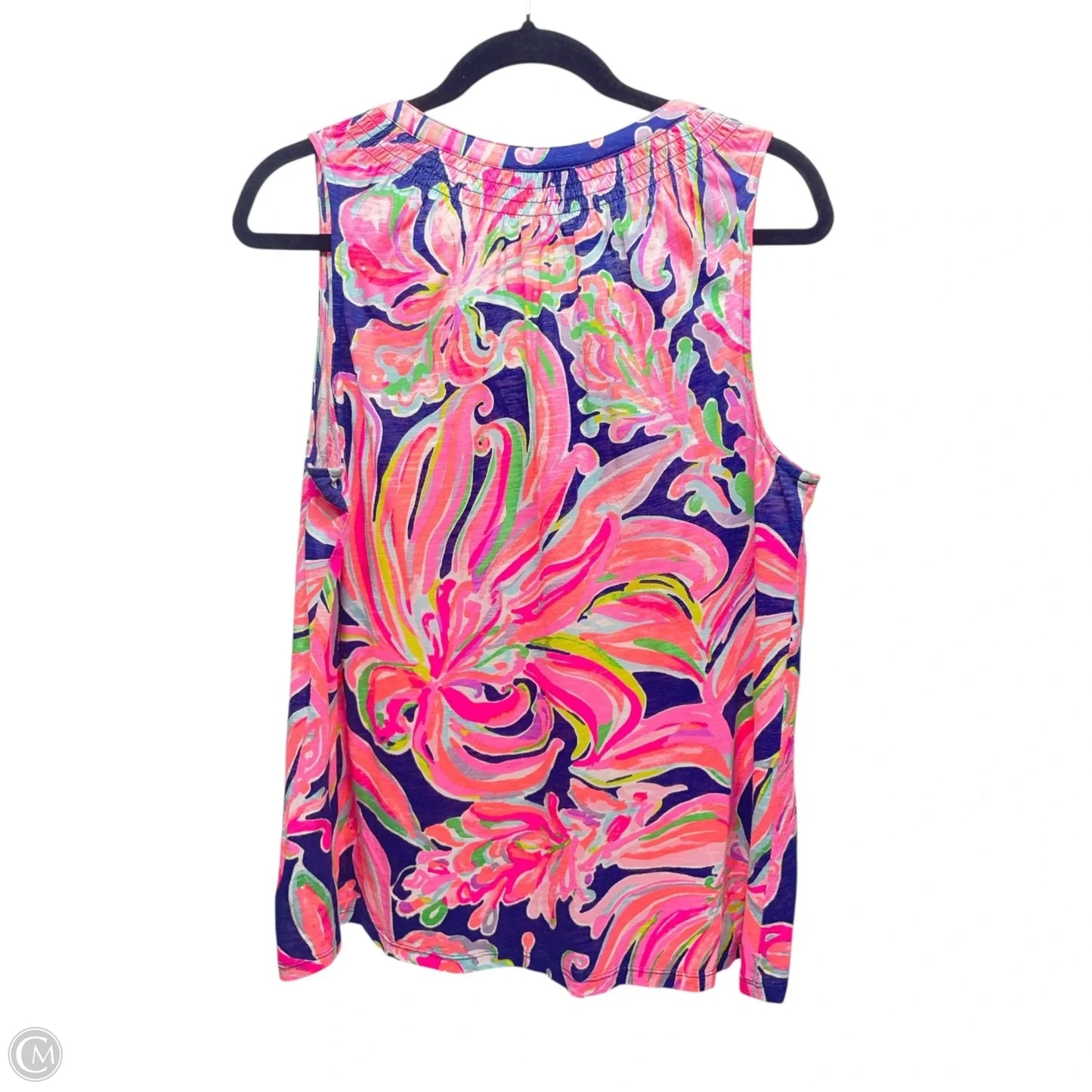 Top Sleeveless Designer By Lilly Pulitzer In Blue & Pink, Size: L