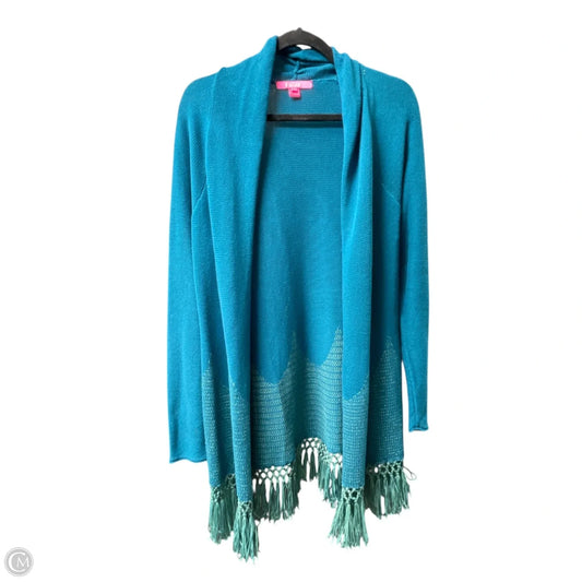 Sweater Cardigan Designer By Lilly Pulitzer In Blue, Size: L