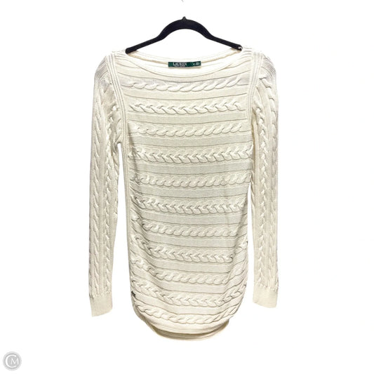 Sweater By Lauren By Ralph Lauren In White, Size: M
