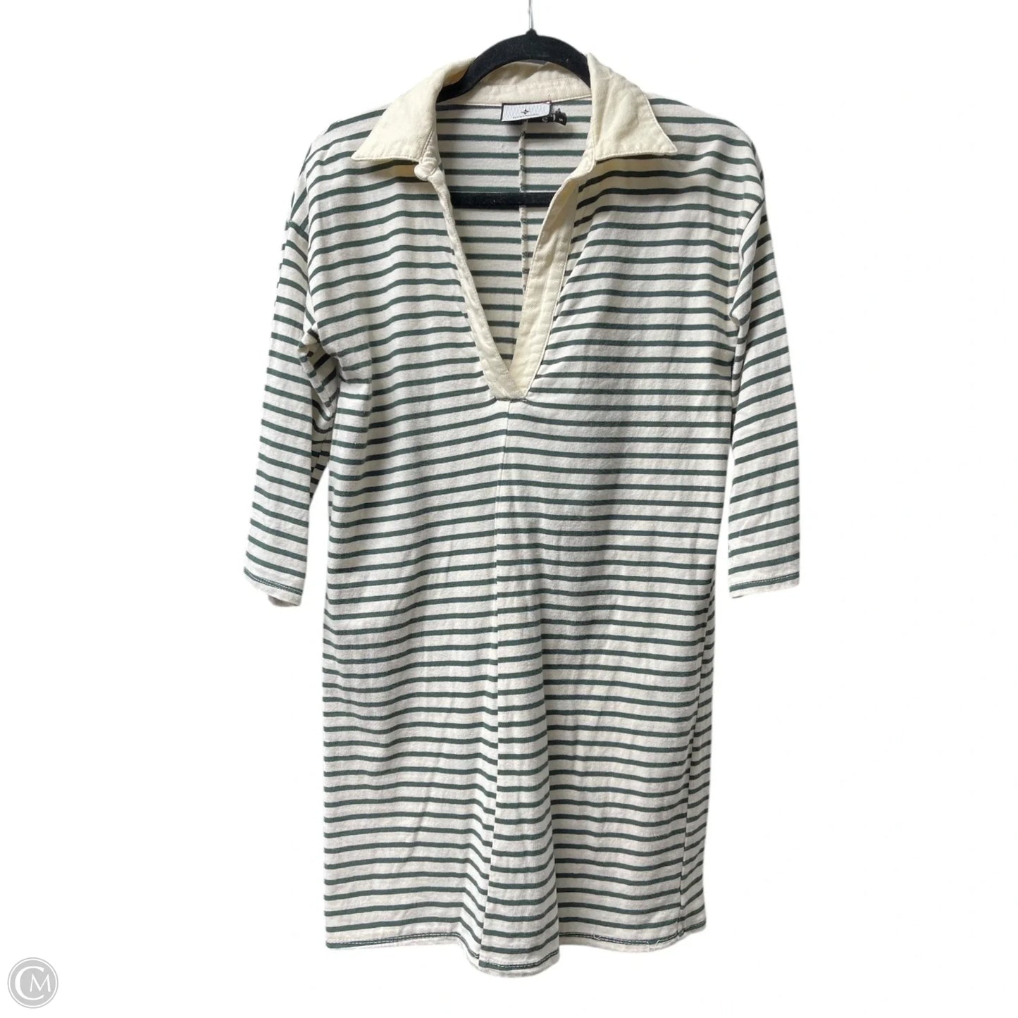 Tunic Long Sleeve By Tucker In Cream & Green, Size: S