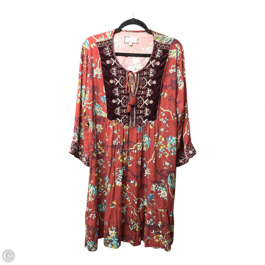 Dress Casual Short By Johnny Was In Floral Print, Size: M