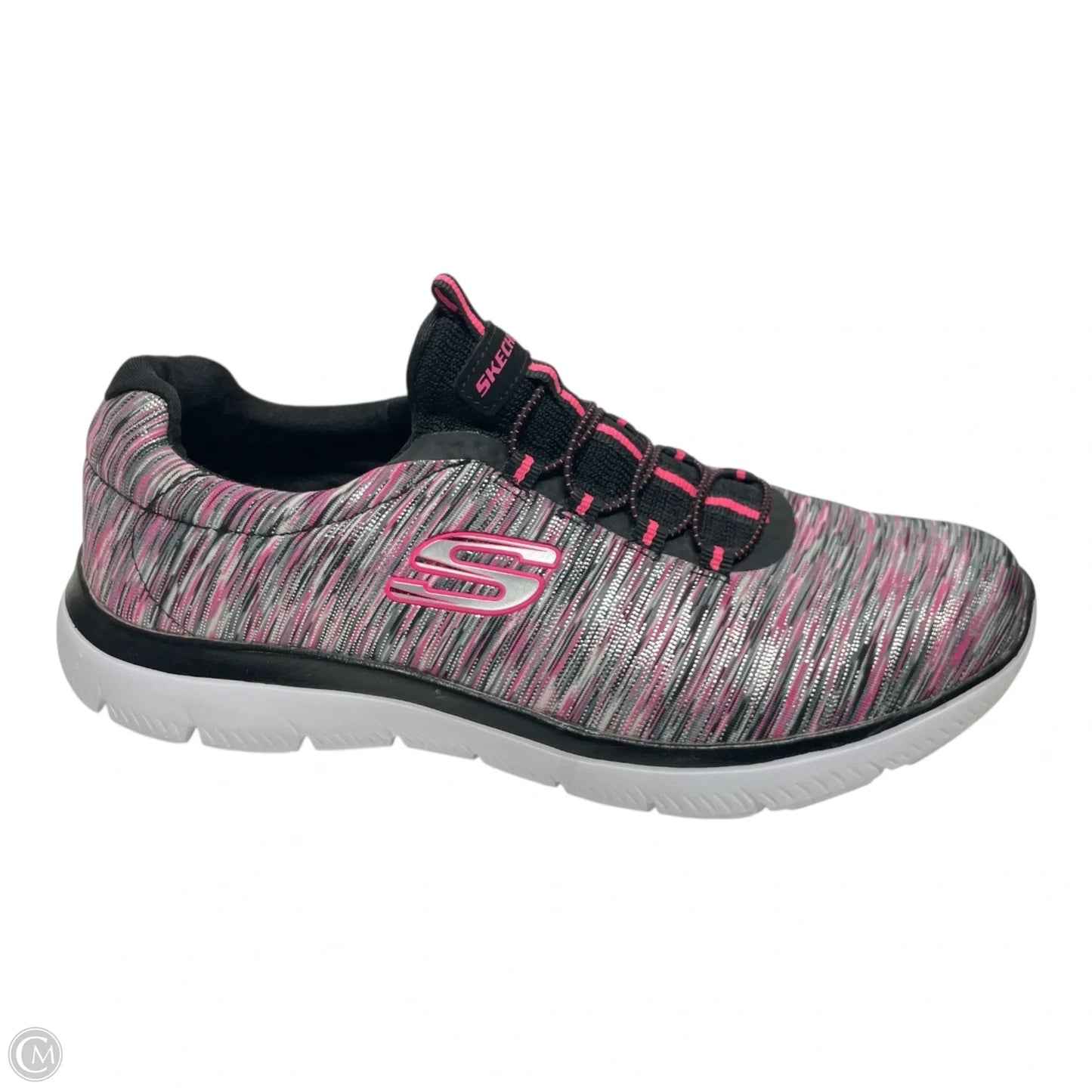 Shoes Sneakers By Skechers In Black & Pink, Size: 8