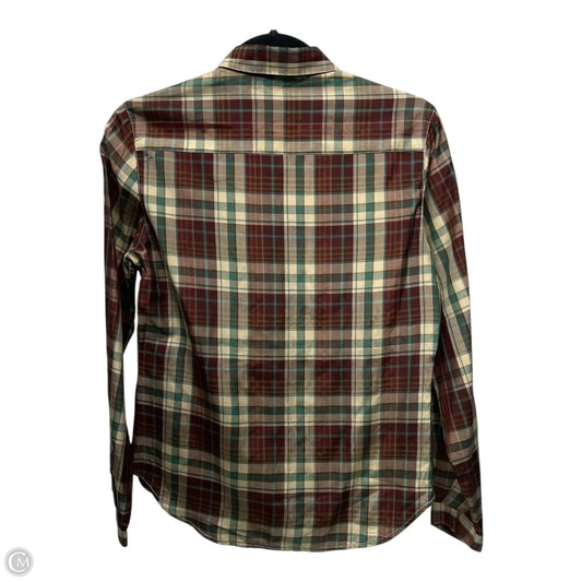 Top Long Sleeve Designer By Neiman Marcus In Plaid Pattern, Size: M