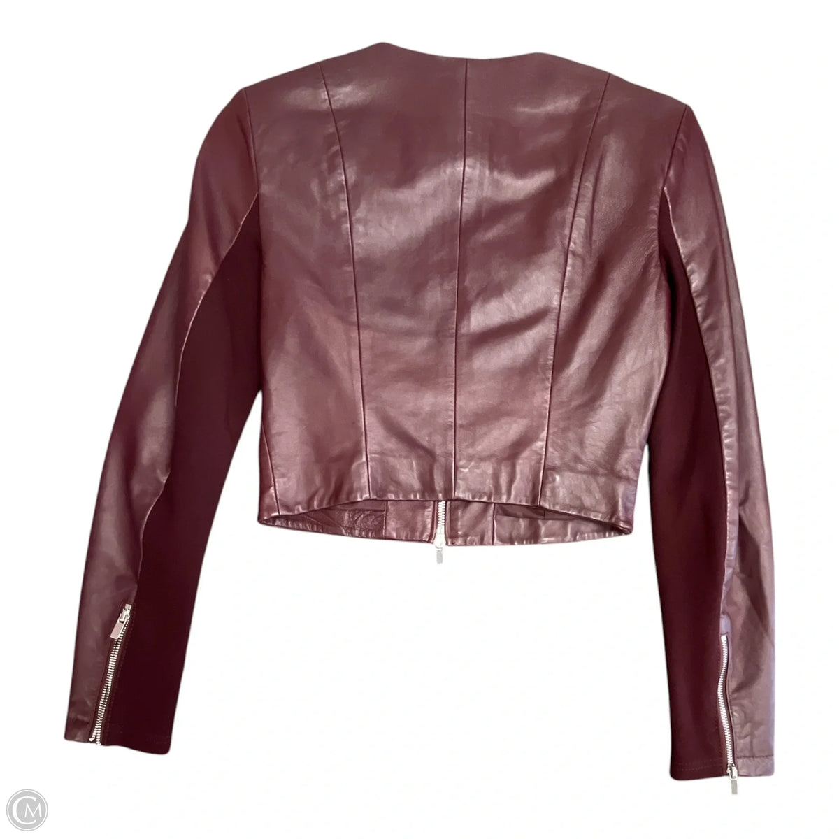 Jacket Leather By PORTMAN’S LEATHER  In Maroon, Size: S