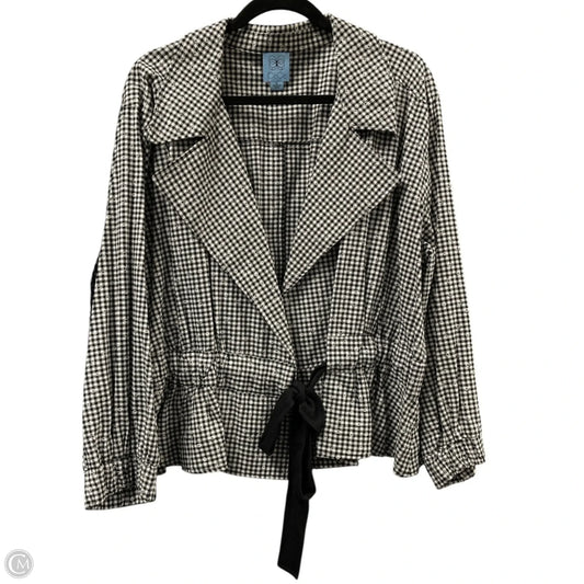 Top Long Sleeve By Cece In Black & White, Size: Xl