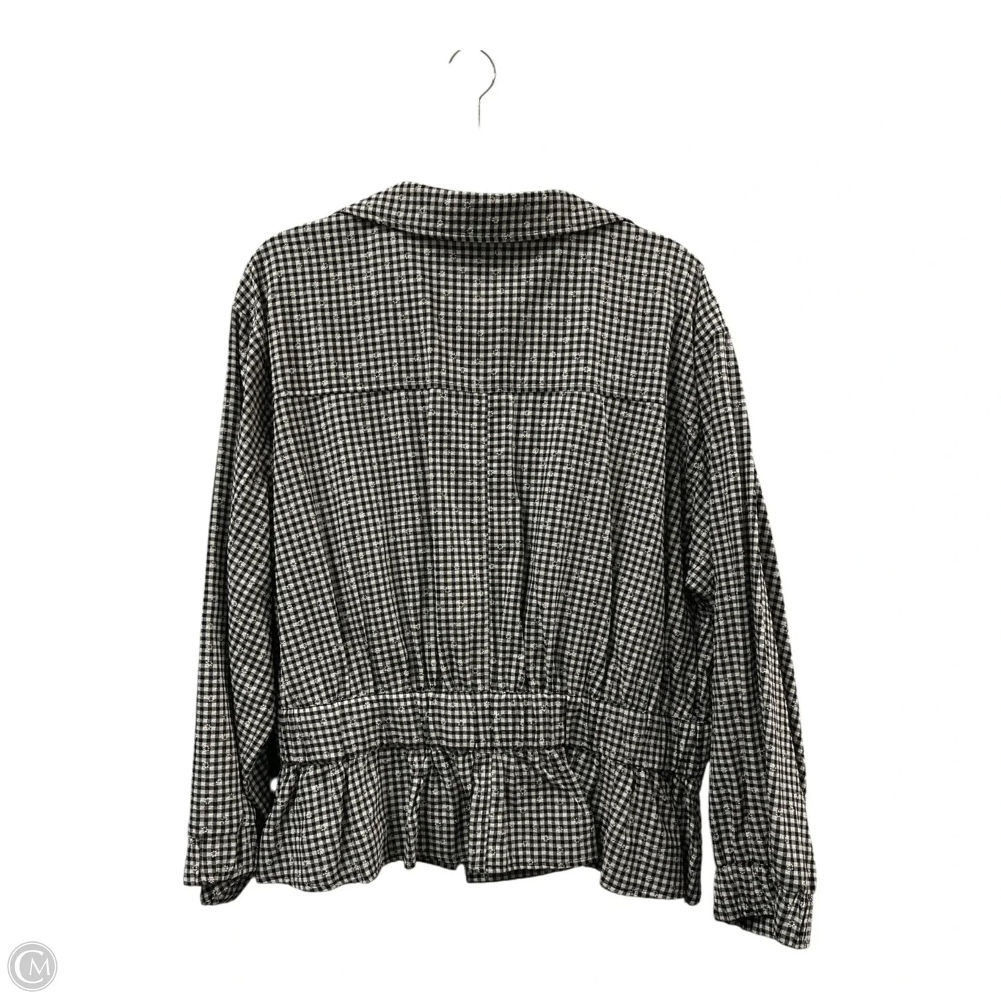 Top Long Sleeve By Cece In Black & White, Size: Xl