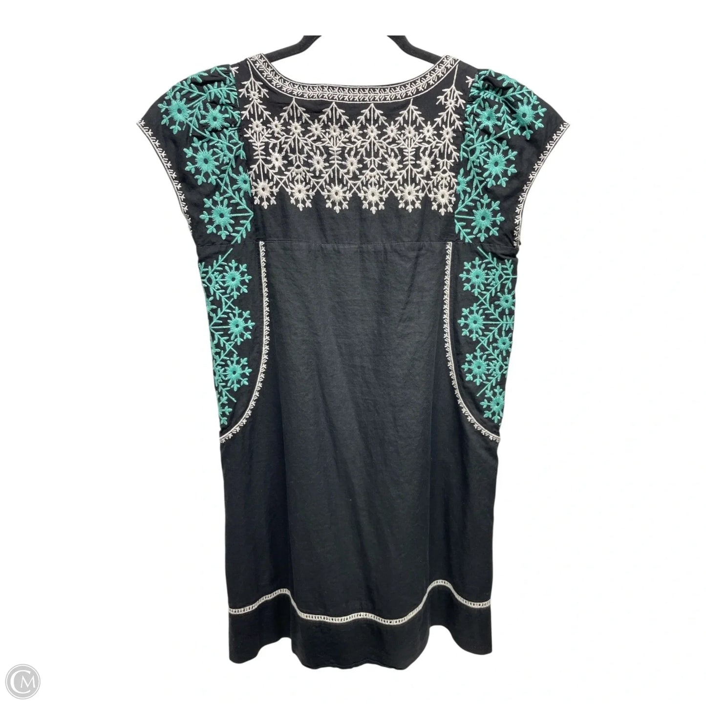 Tunic Short Sleeve By Theme In Black & Blue, Size: S