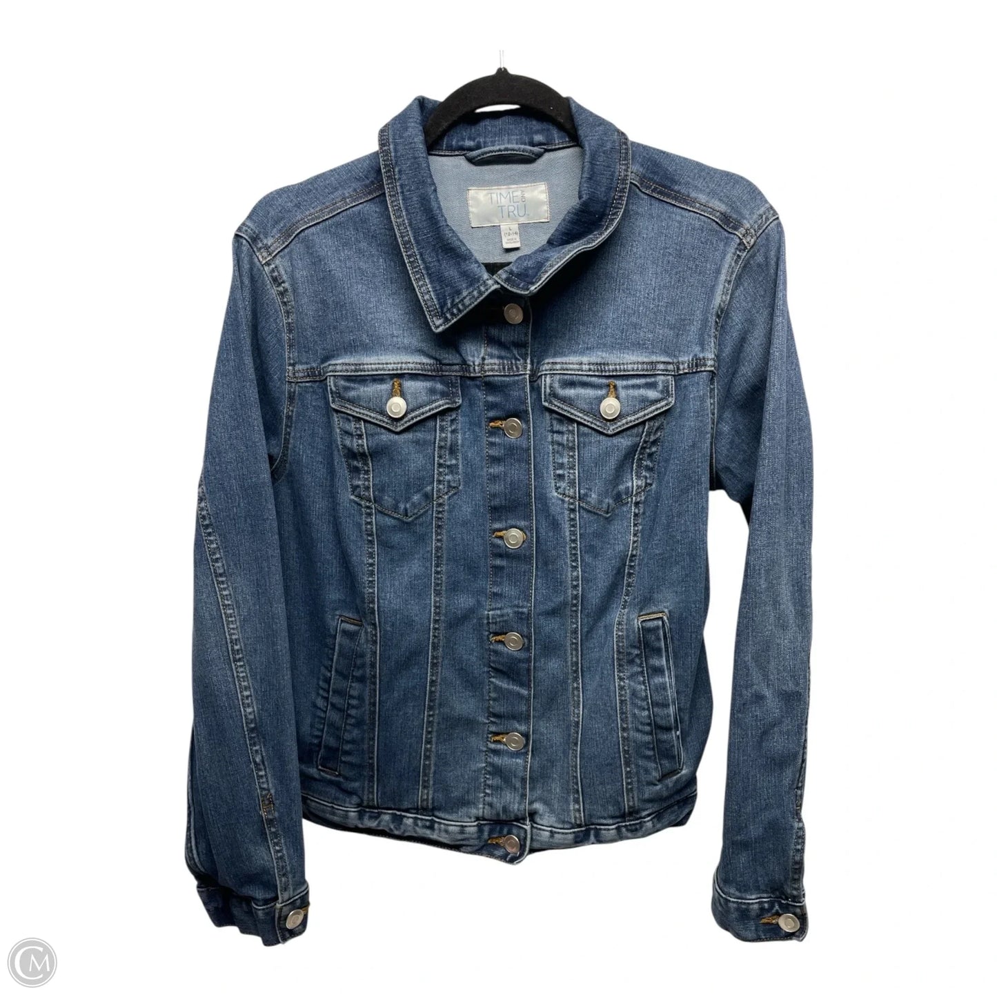 Jacket Denim By Time And Tru In Blue, Size: L