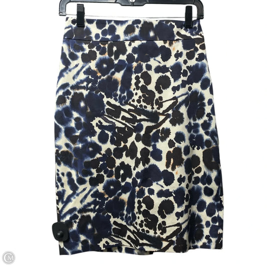 Skirt Set 2pc By Ann Taylor In Blue & Cream, Size: 2