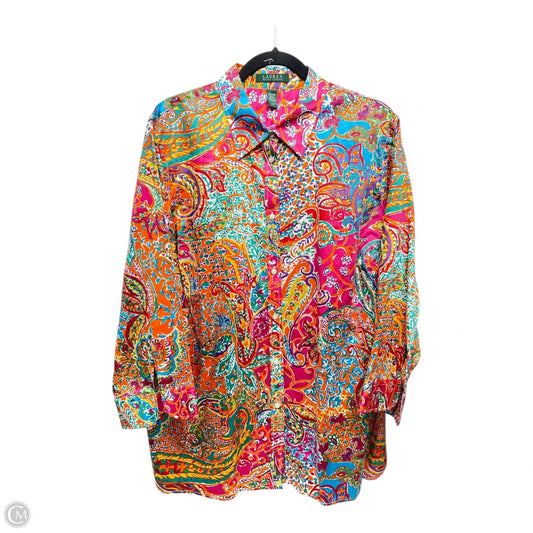 Top Long Sleeve By Lauren By Ralph Lauren In Multi-colored, Size: 2x