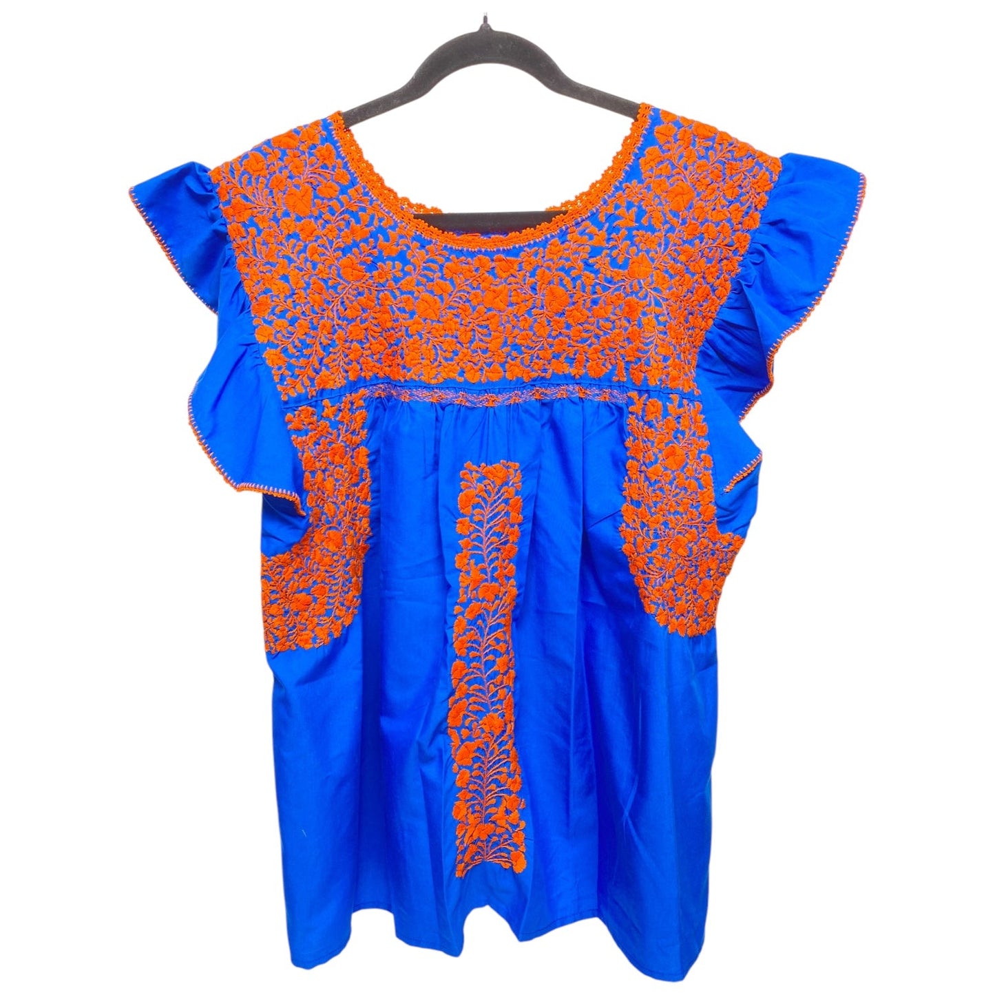 Top Short Sleeve By Clothes Mentor In Blue & Orange, Size: Xl