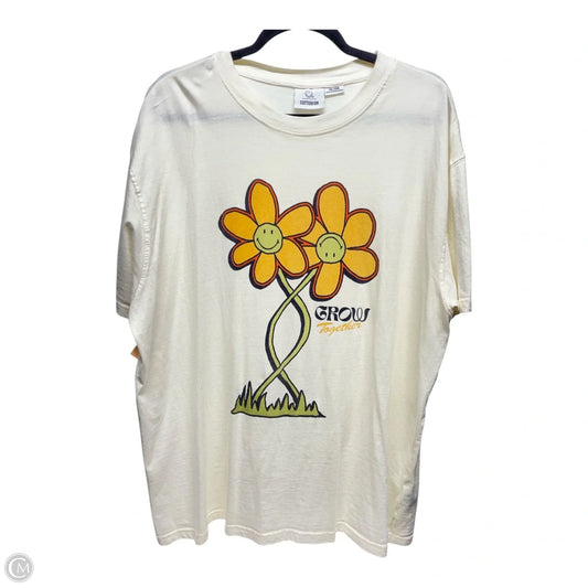 Top Short Sleeve Basic By Cotton On In Cream & Yellow, Size: Xl