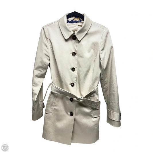 Coat Trench Coat By Brooks Brothers In Ivory, Size: 8