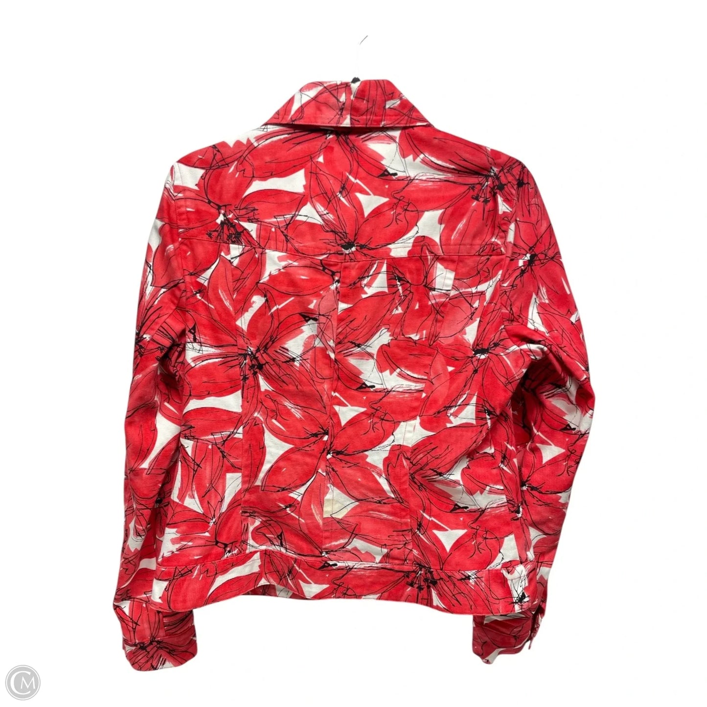 Jacket Denim By Rafaella In Red & White, Size: L