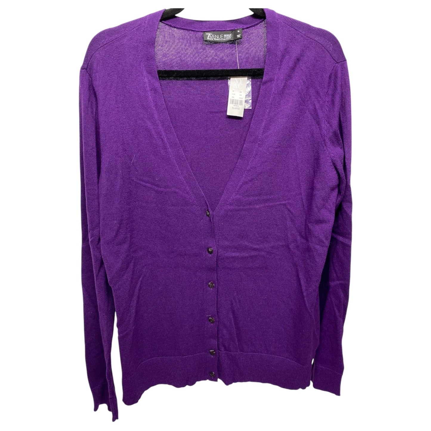 Sweater Cardigan By New York And Co In Purple, Size: Xl