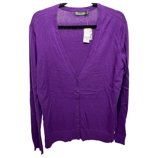 Sweater Cardigan By New York And Co In Purple, Size: Xl