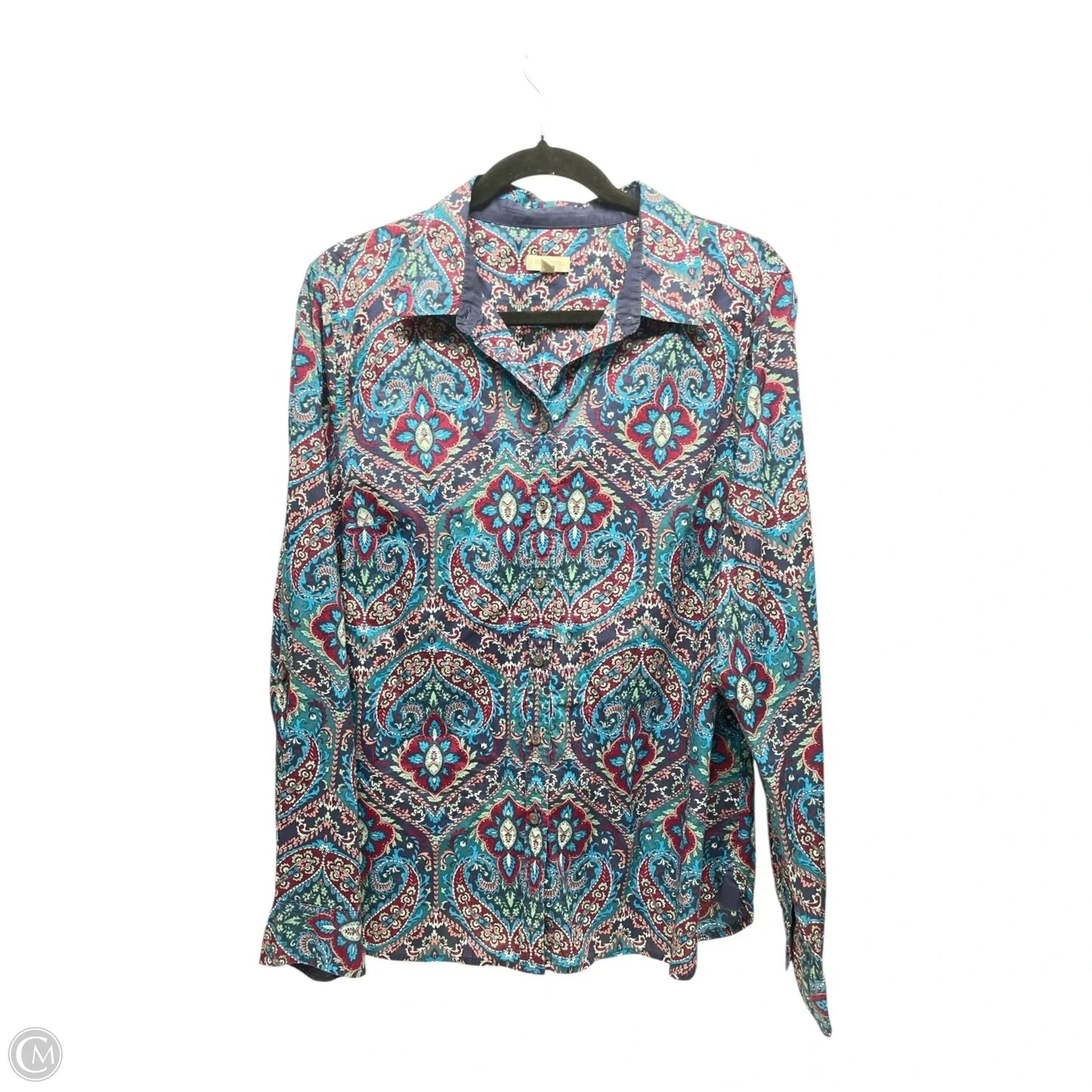 Top Long Sleeve By Talbots In Blue, Size: L