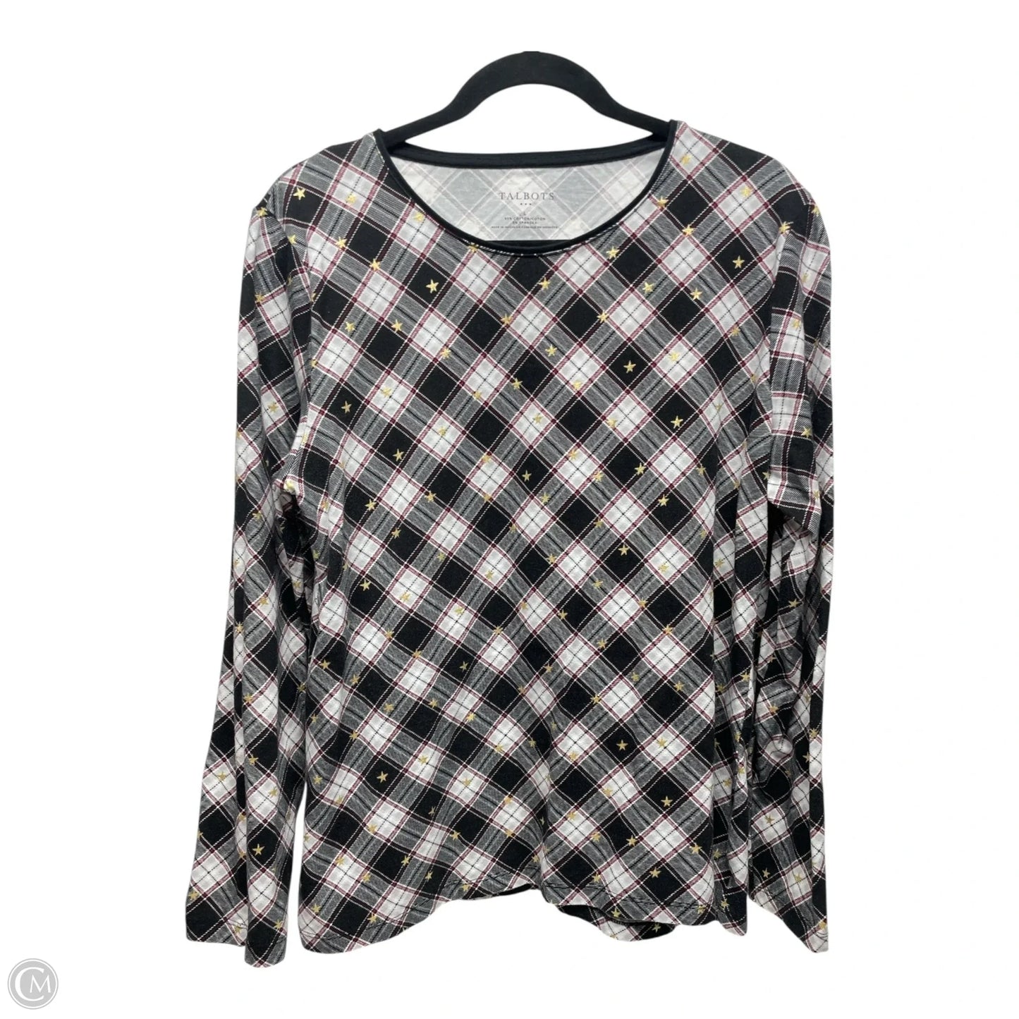 Top Long Sleeve By Talbots In Plaid Pattern, Size: L