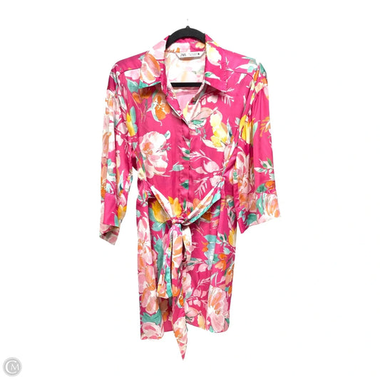 Dress Casual Short By Zara In Floral Print, Size: S