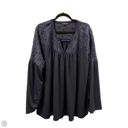 Top Long Sleeve By Lane Bryant In Blue, Size: 4x