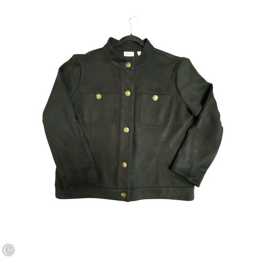 Jacket Shirt By SUSAN GRAVER In Black, Size: Xl
