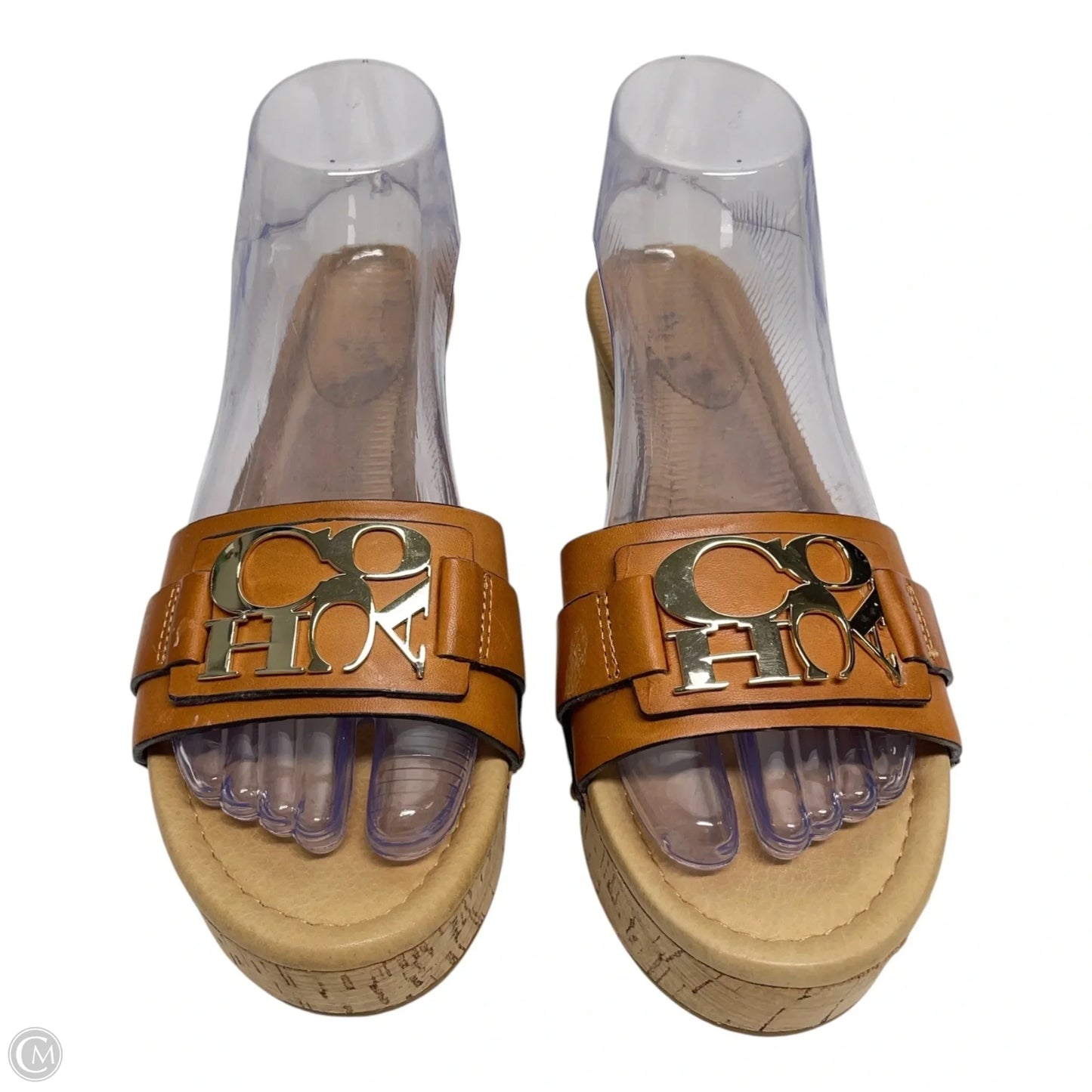 Sandals Designer By Coach In Tan, Size: 8