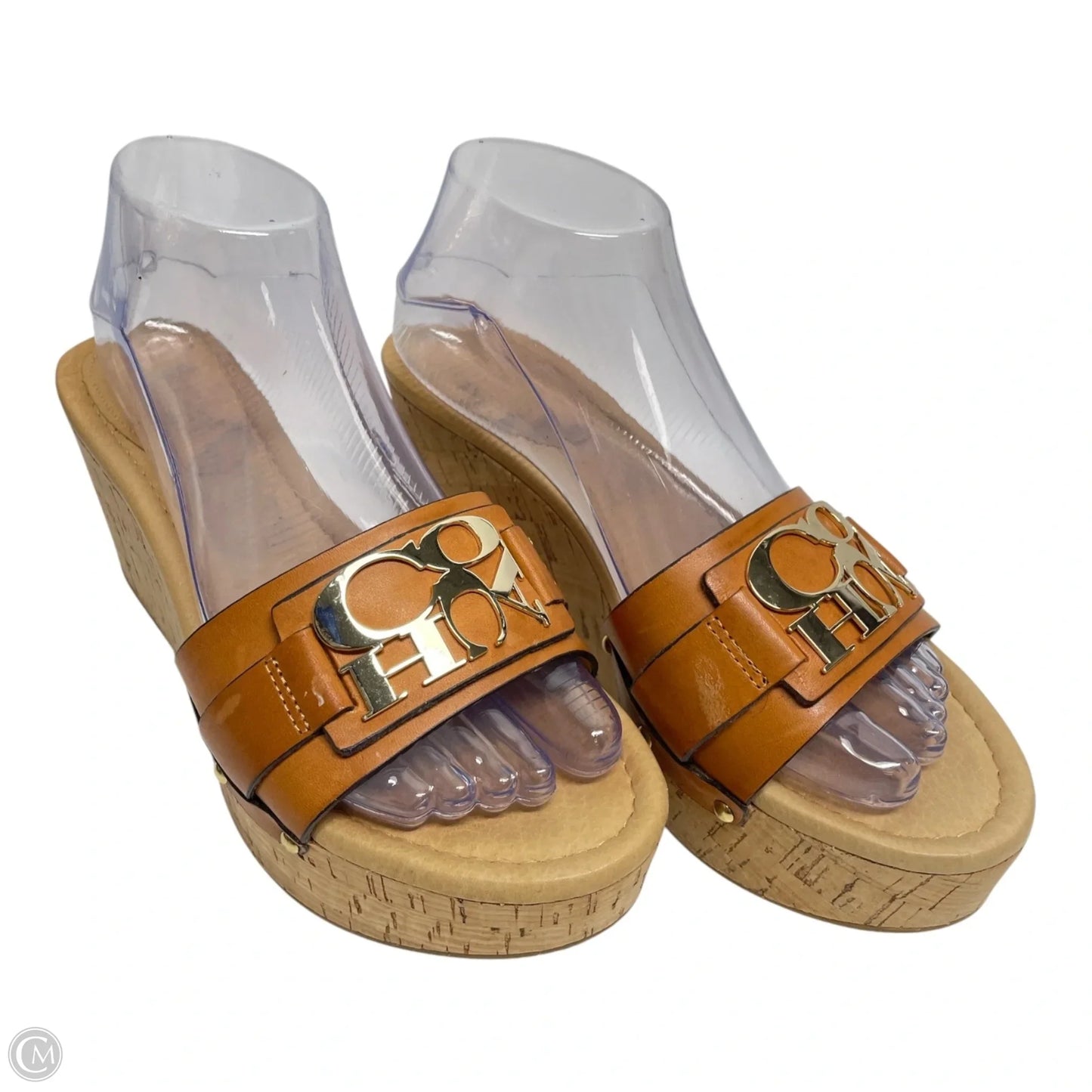 Sandals Designer By Coach In Tan, Size: 8