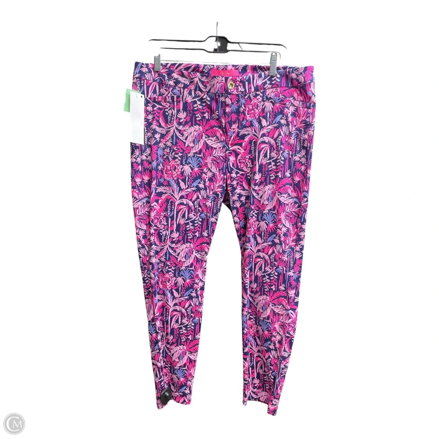Pants Designer By Lilly Pulitzer In Blue & Pink, Size: 12