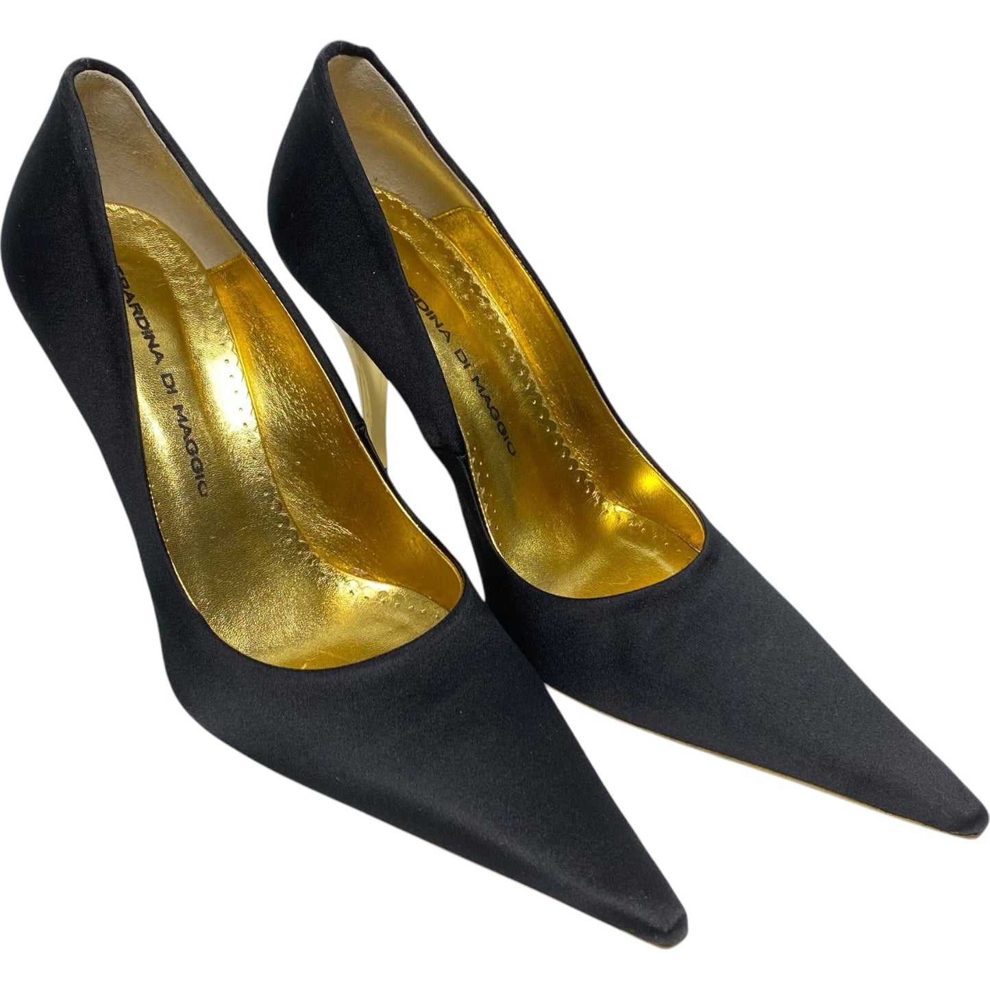 Shoes Heels Stiletto By Clothes Mentor In Black & Gold, Size: 5.5