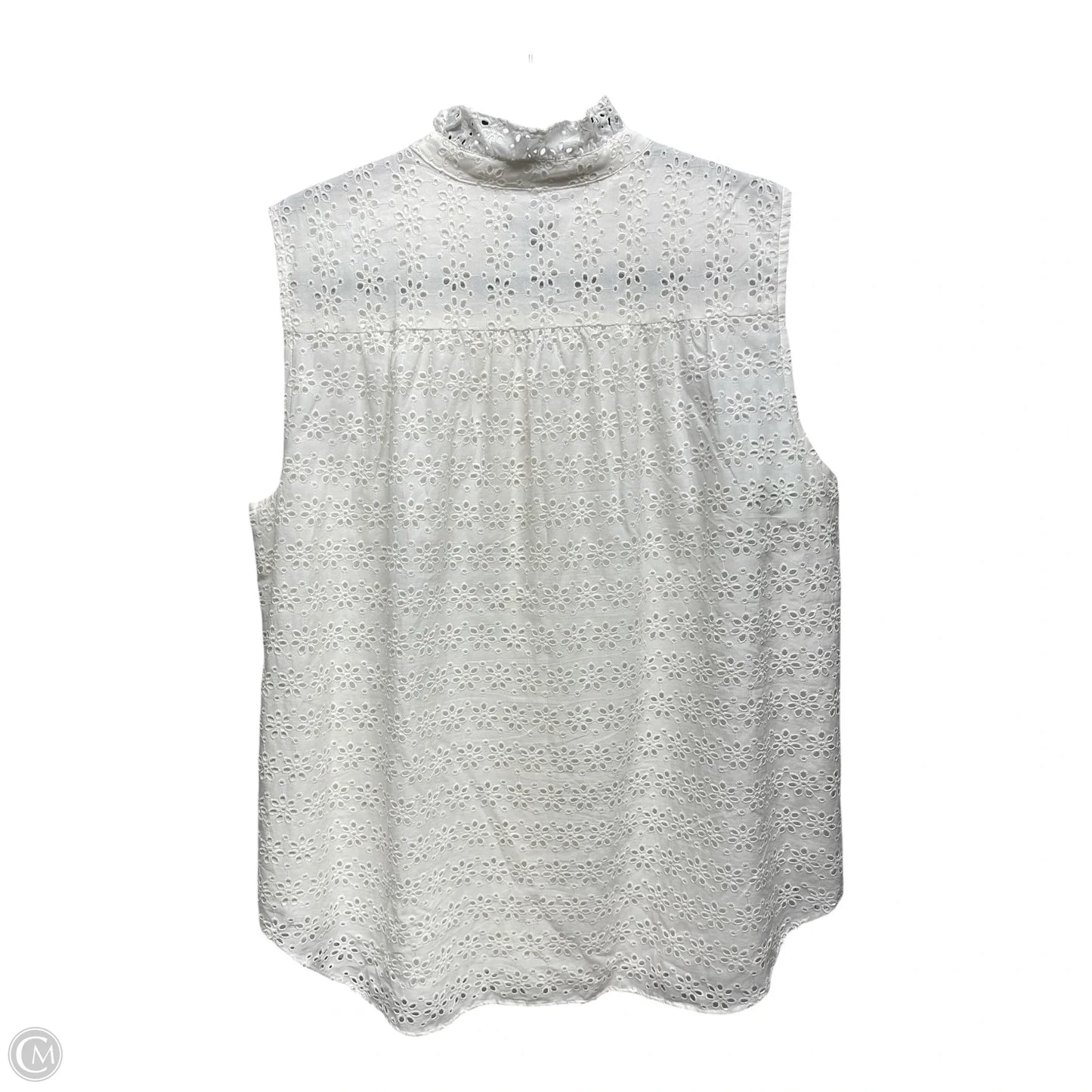 Top Sleeveless By Ann Taylor In White, Size: L