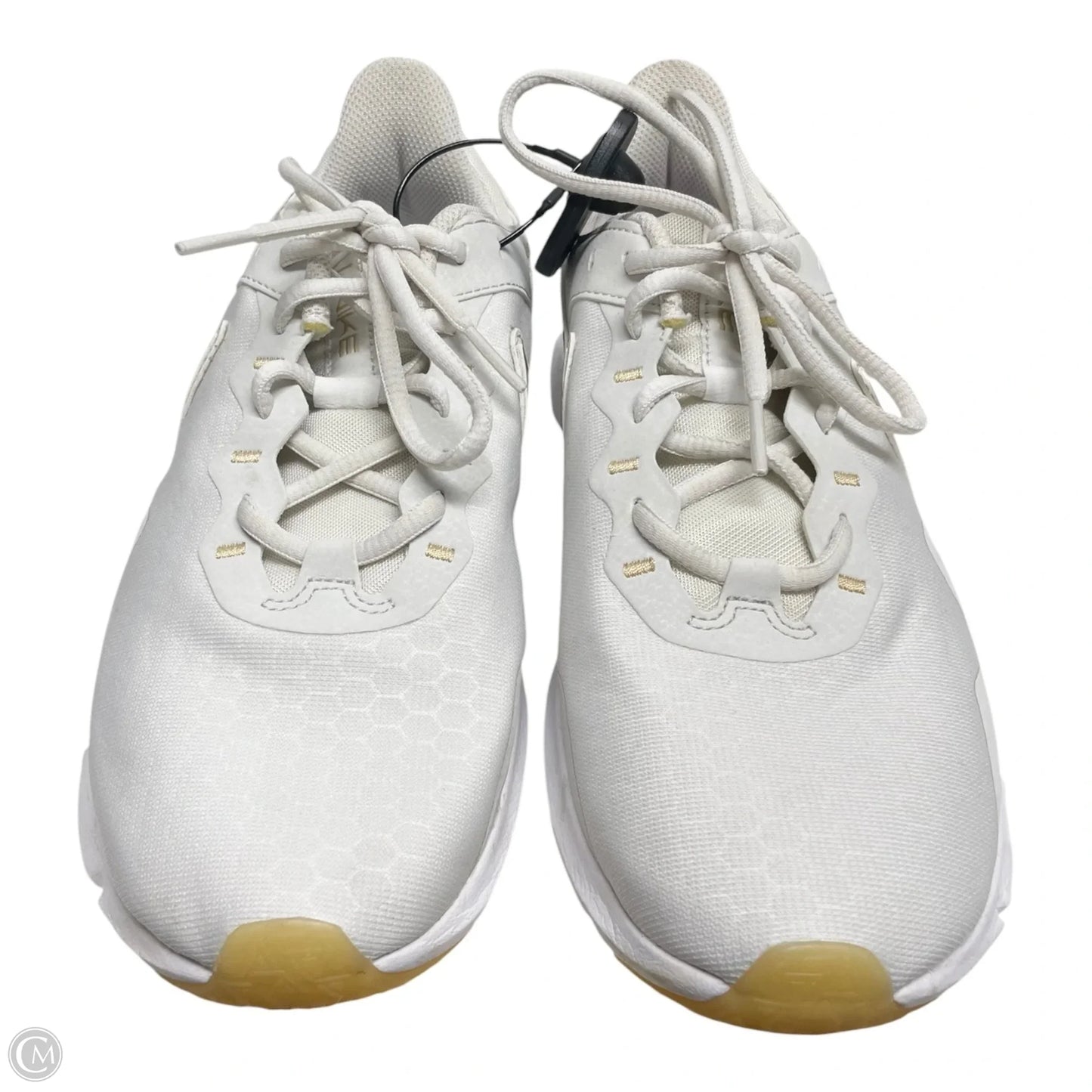 Shoes Sneakers By Nike In Gold & White, Size: 8.5