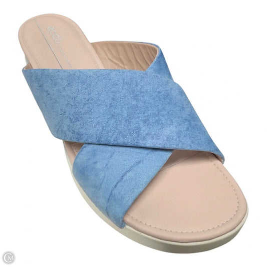 Sandals Heels Wedge By Ecco In Blue & White, Size: 7