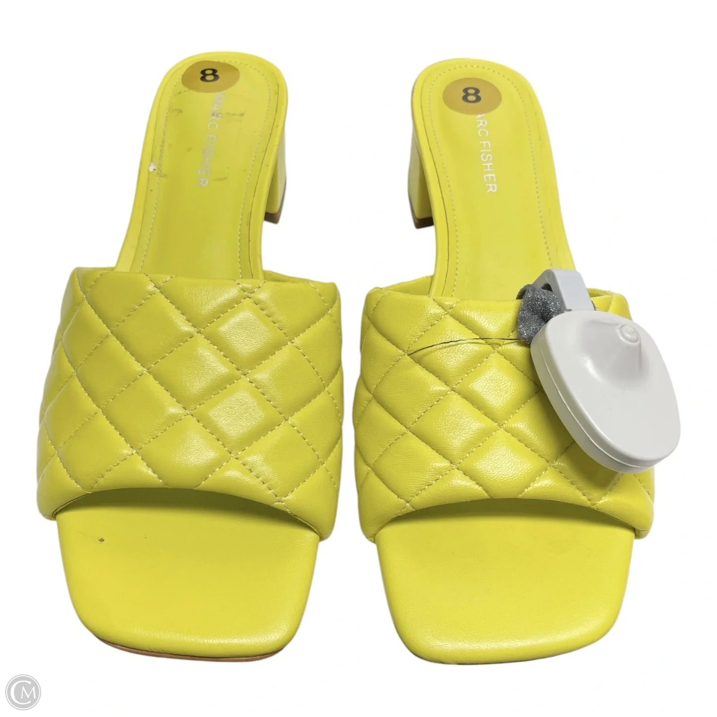 Sandals Heels Block By Marc Fisher In Yellow, Size: 8