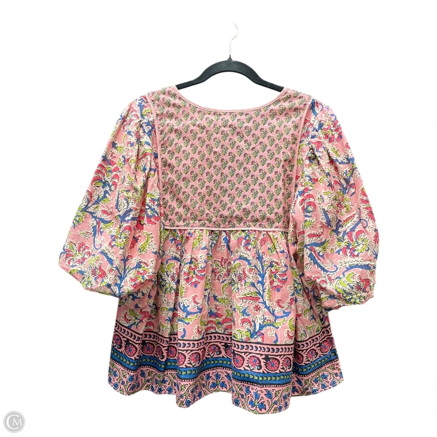 Top Short Sleeve By FARMERS MARKET  In Pink, Size: L