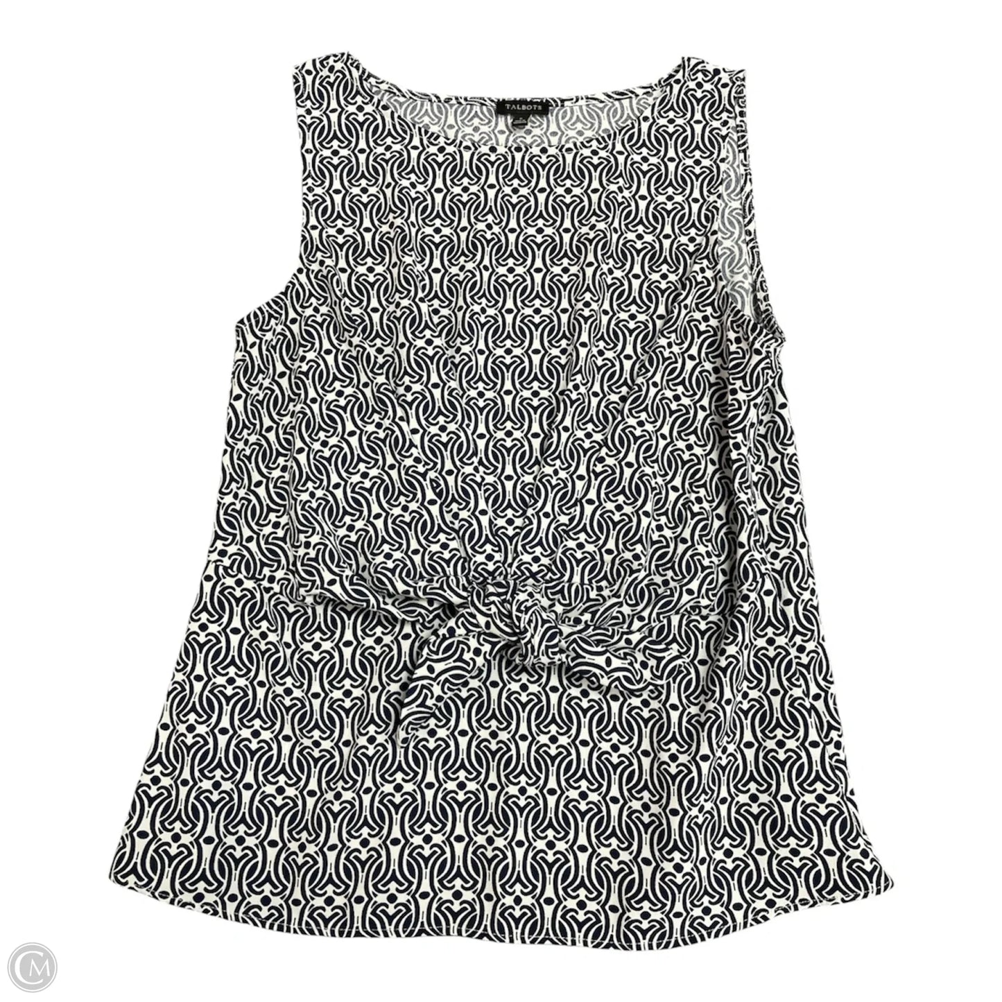 Top Sleeveless By Talbots In Black & White, Size: S