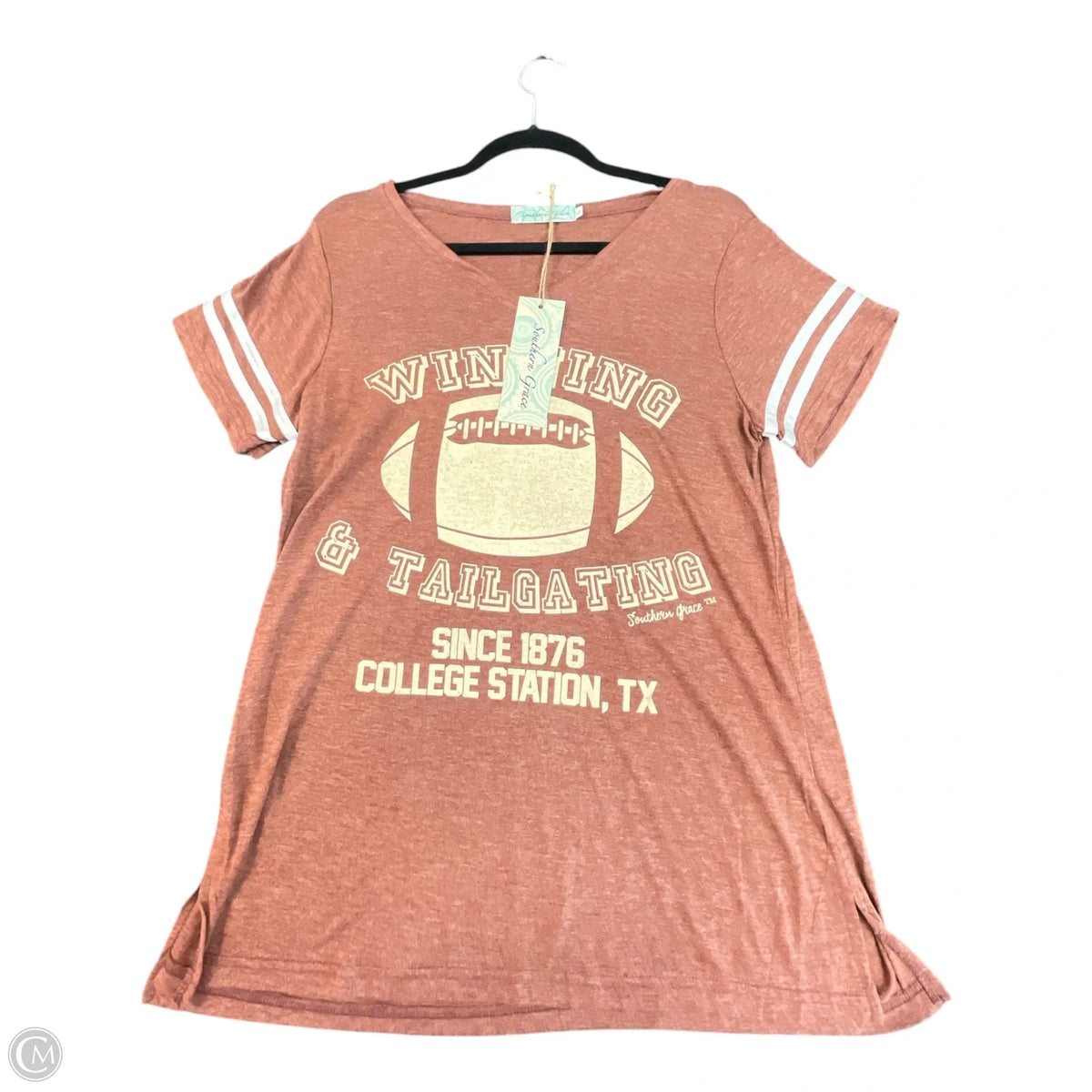 Top Short Sleeve By Southern Grace In Red & White, Size: S