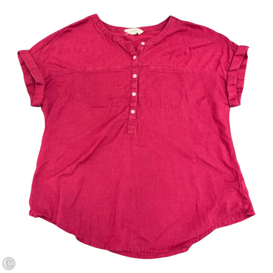 Top Short Sleeve By Lucky Brand In Red, Size: M