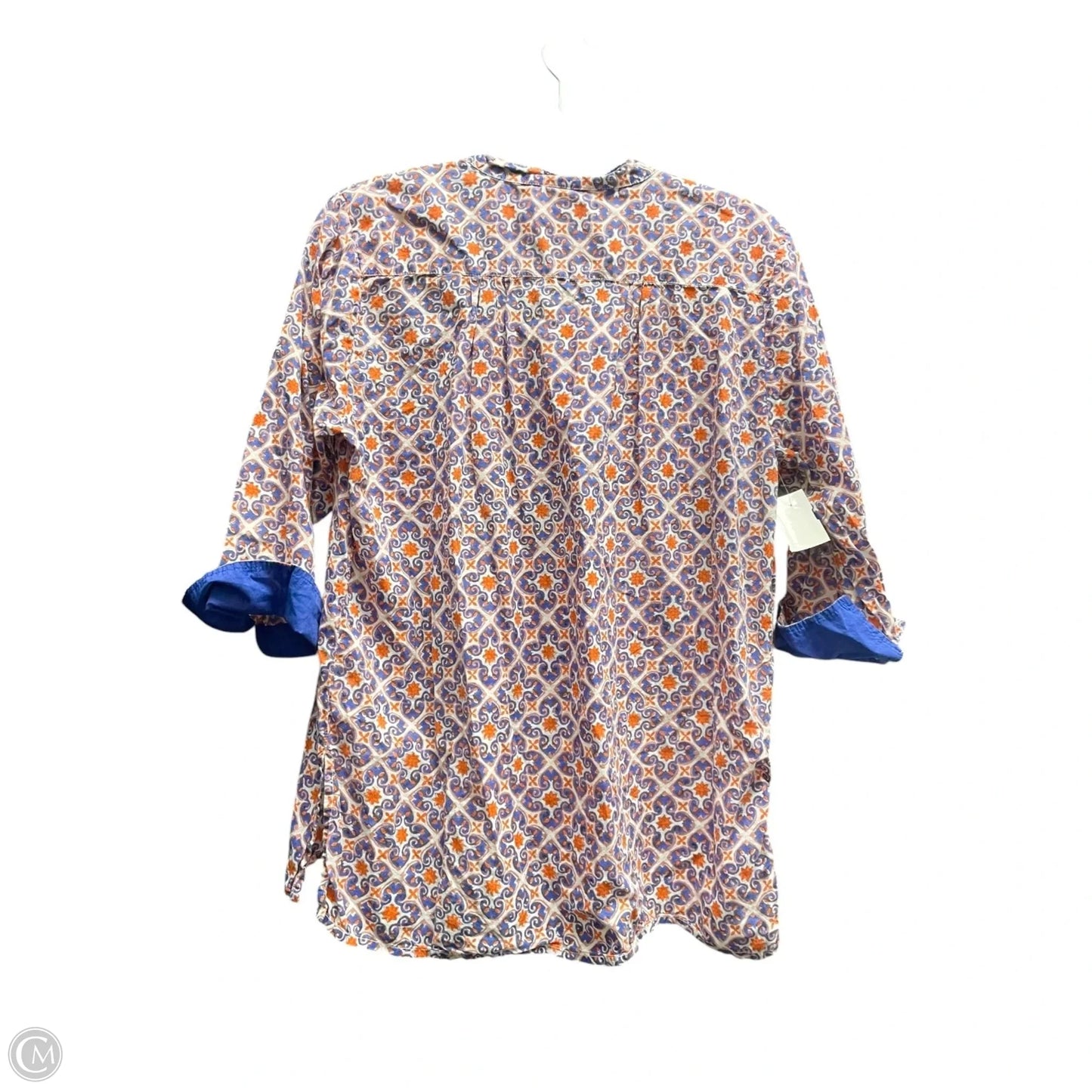 Top Long Sleeve By Roller Rabbit In Blue & Orange, Size: L