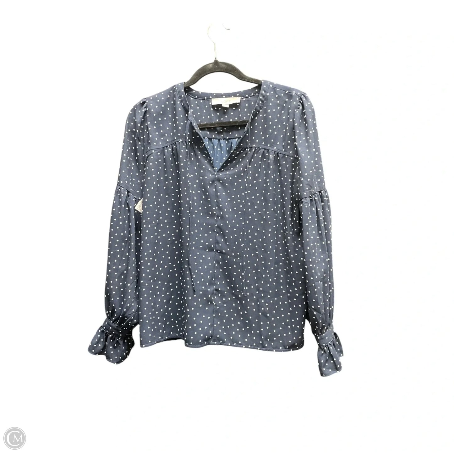 Top Long Sleeve By Loft In Polkadot Pattern, Size: Xs