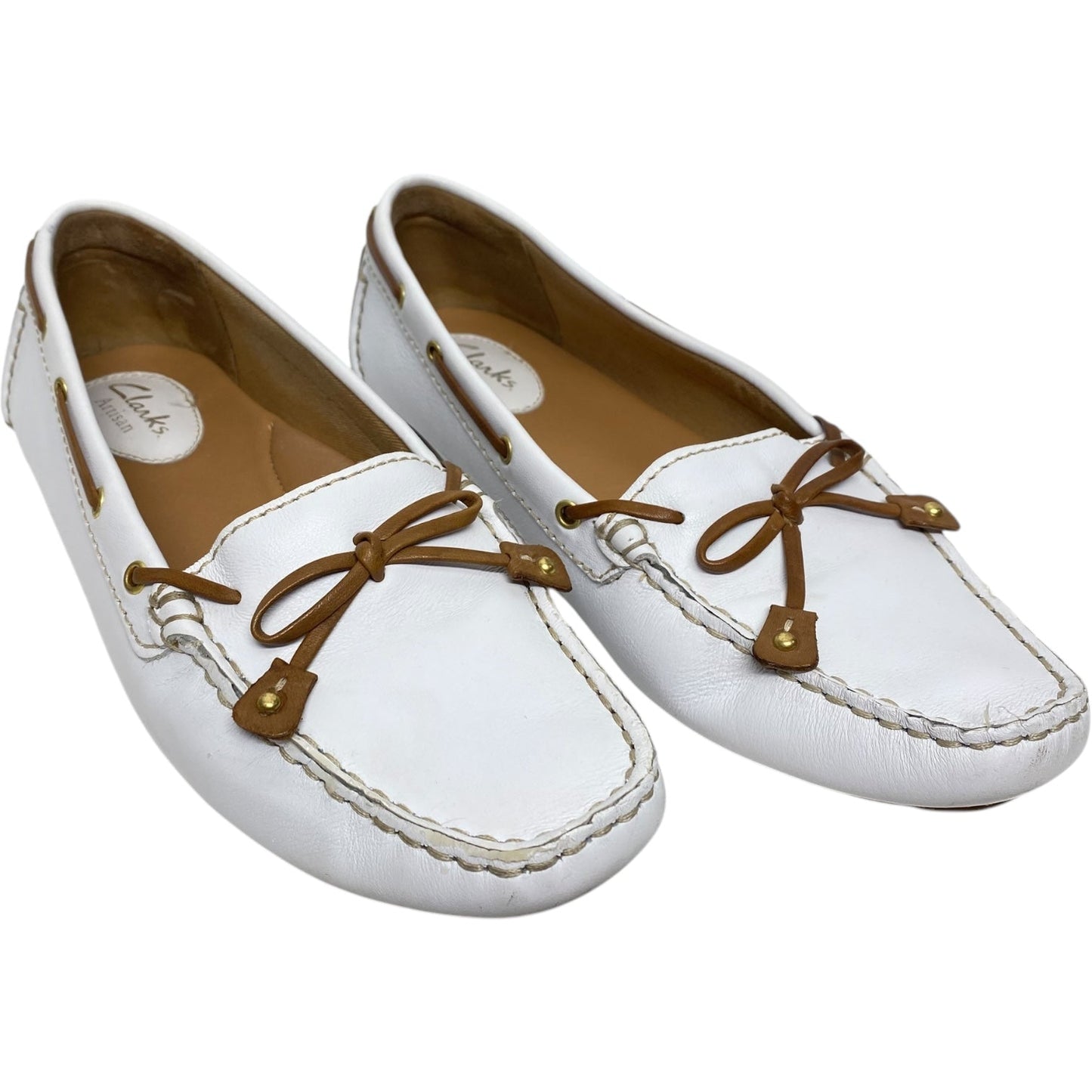 Shoes Flats By Clarks In White, Size: 7.5