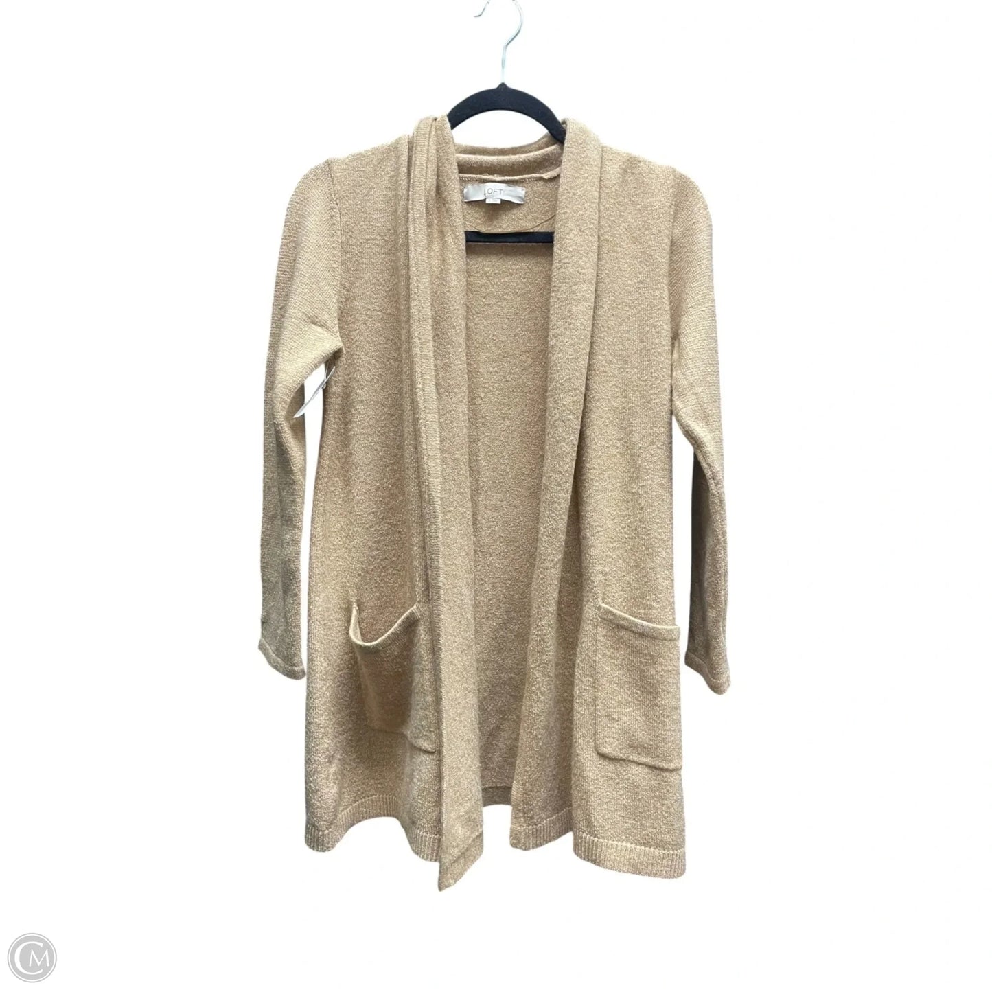 Sweater Cardigan By Loft In Tan, Size: S