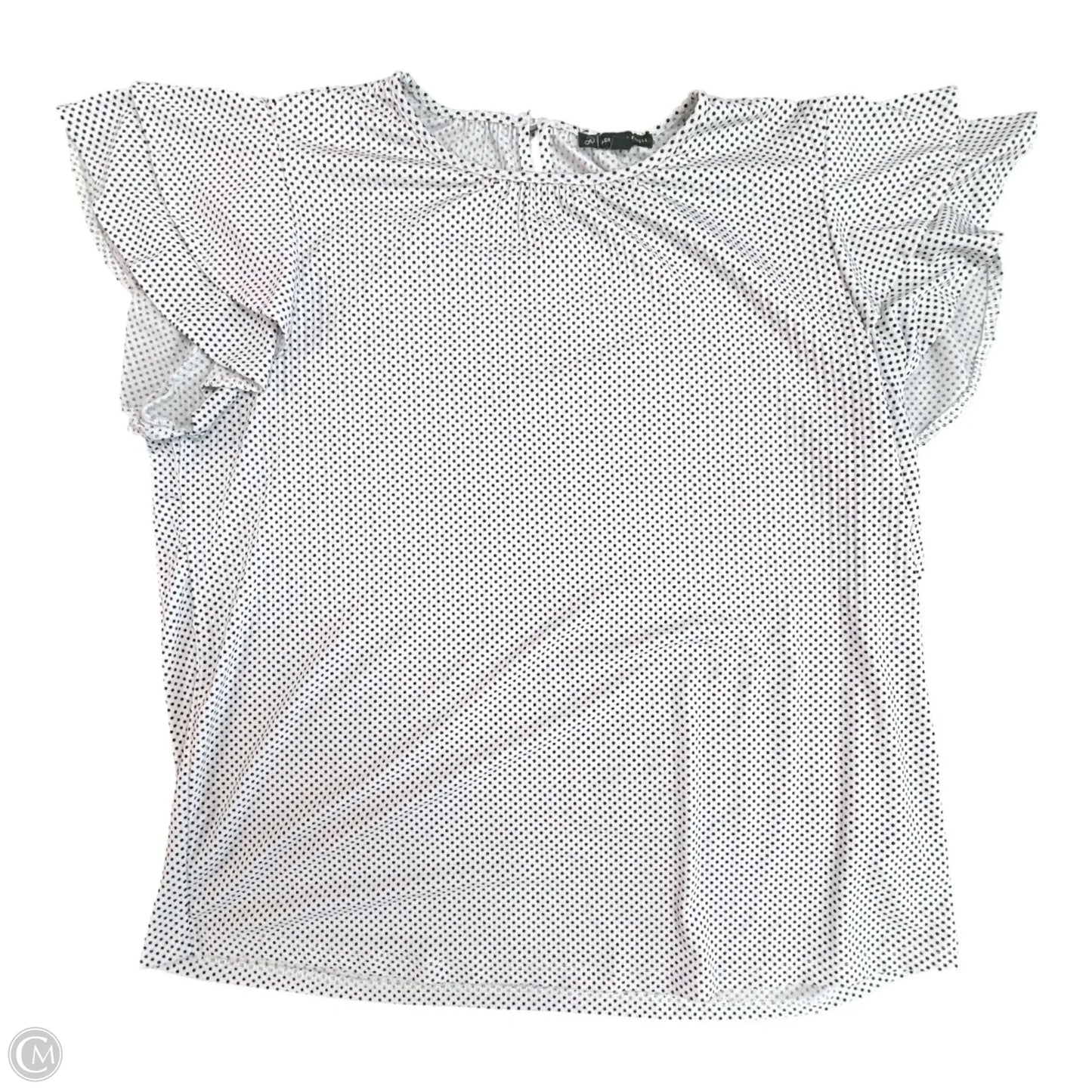 Top Short Sleeve By Adrianna Papell In Black & White, Size: M